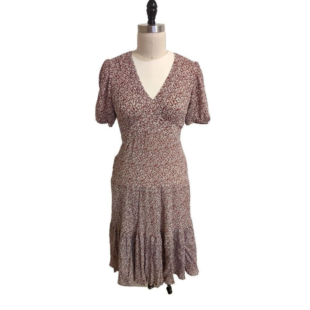 Tory Burch Brown Floral Midi Dress